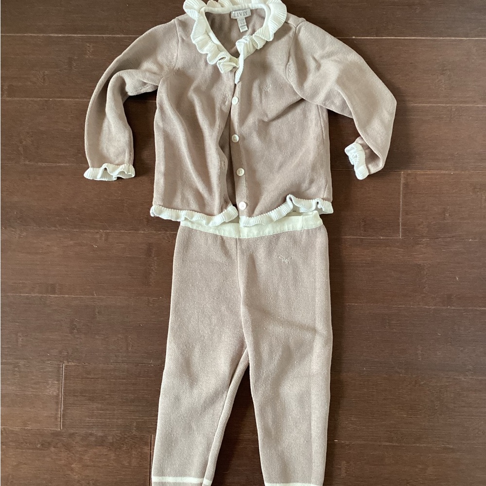 LIVLY Cream Ruffle Baby Matching Set